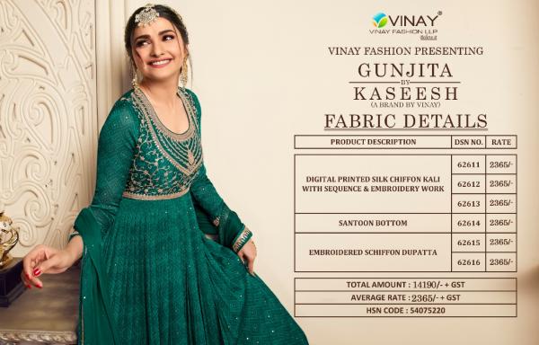 Vinay Kaseesh Gunjita Georgette Designer Ready Made Gown Collection